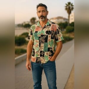 Alia Men's Casual Shirt with Tropical Print